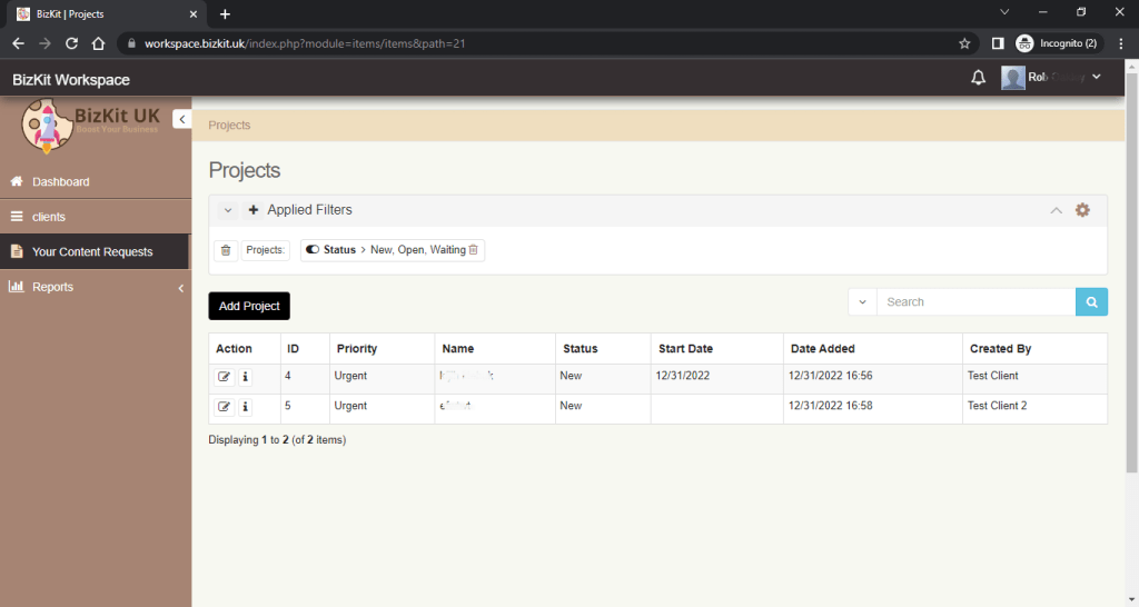 Fixed Fee Service client area